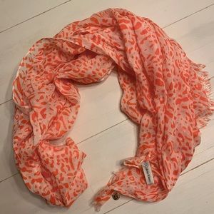 CK Orange Leopard Scarf